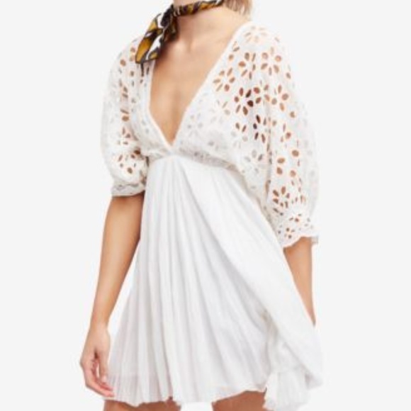 Free People White Mini Dress - Picture 1 of 6